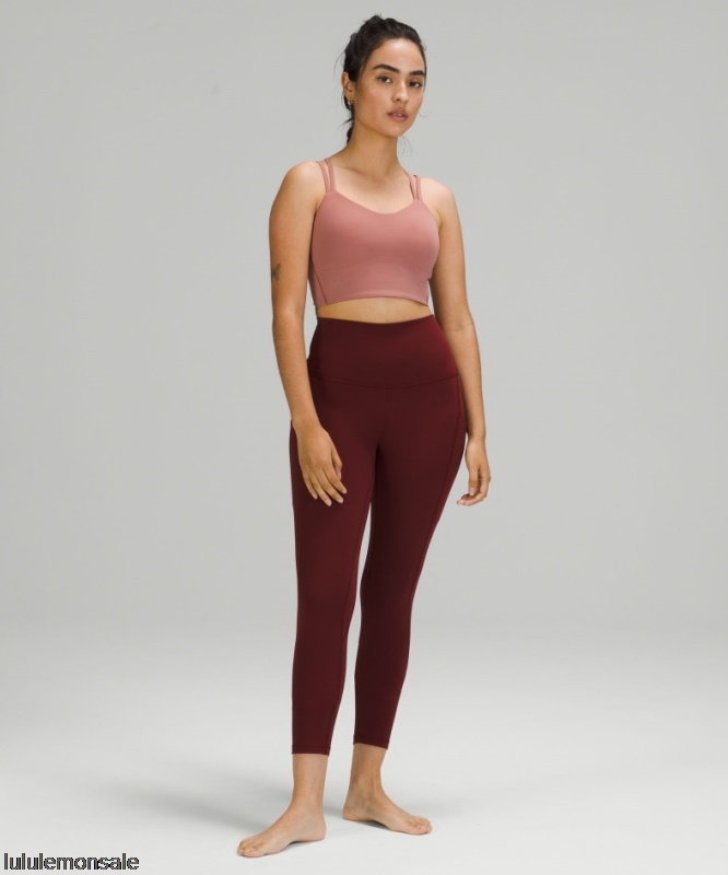 Lululemon Damen DELULU053 | Red Merlot Align Hoch Sitzende Hose Mit Taschen 25